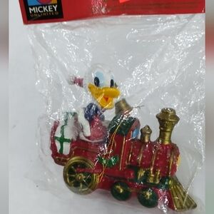 Disney Donald Duck Train Conductor Christmas Ornament Decoration New